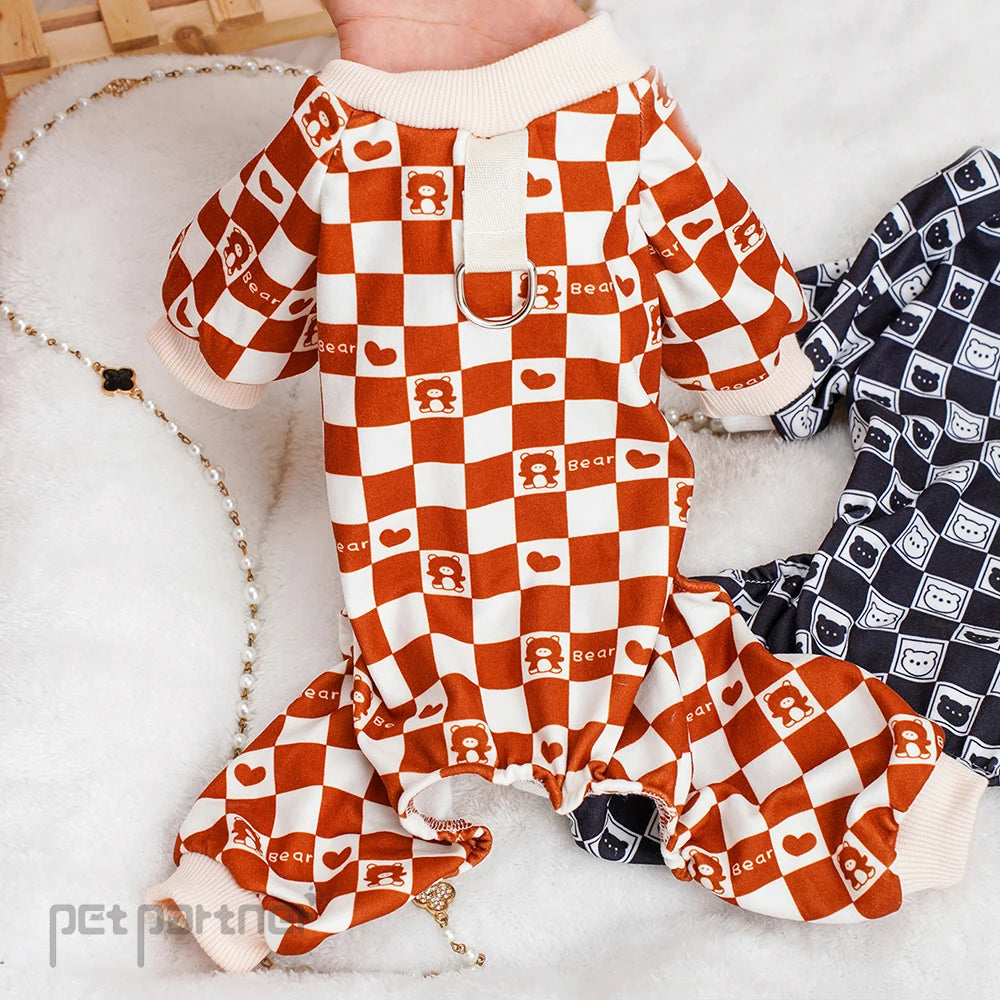 Dog Clothes for All Seasons - Plaid Checkered Pattern Pet Shirt, Breathable Adjustable Puppy Outfit for Small Medium Large Dogs,