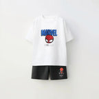 Spiderman Print Boys Short Sleeve Suit Summer Kids T-Shirt & Shorts 2pc Set