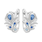 925 Sterling Silver Blue Zircon Starry Sky Hoop Earrings Trendy Jewellery