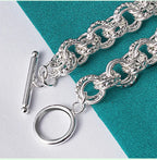 Pretty Circle Fashion Bracelet 925 Sterling Silver Wedding Party Jewellery