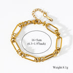 Flower Butterfly Heart Stainless Steel Charm Bracelet Gold Colour