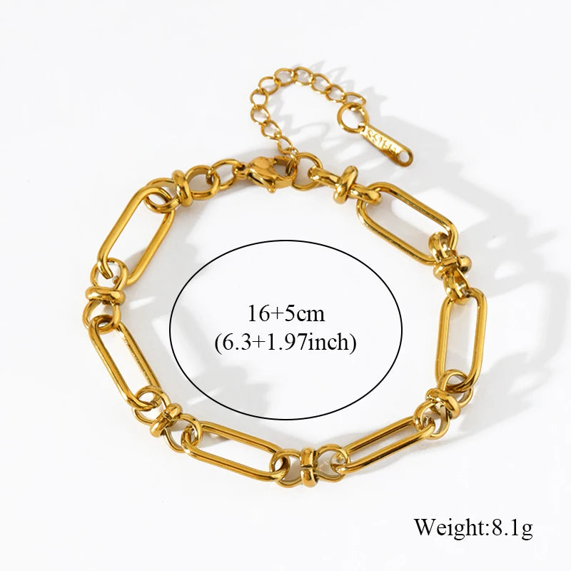 Flower Butterfly Heart Stainless Steel Charm Bracelet Gold Colour
