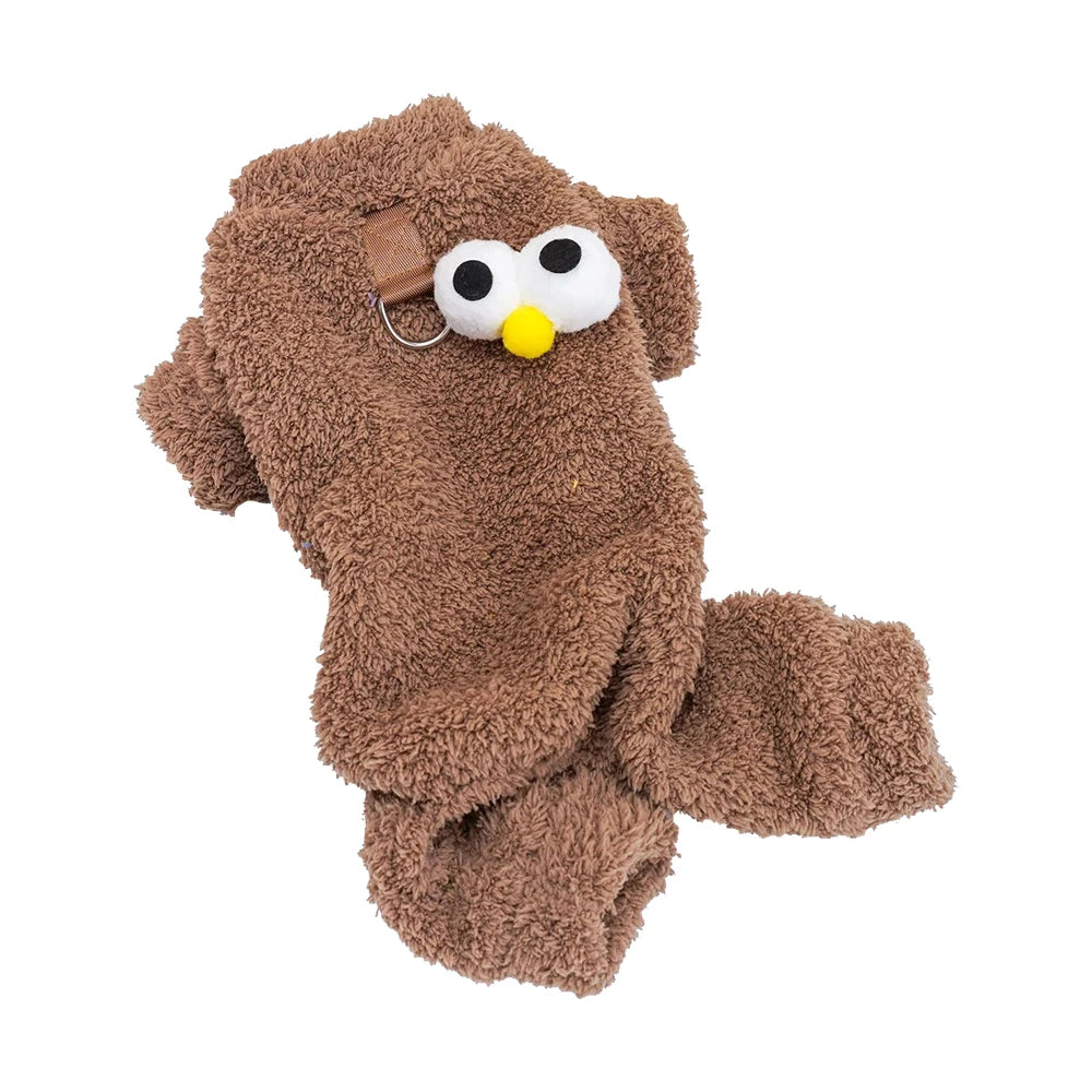 Plush Fleece Dog Winter Overall 4 Legs Full Body Jumpsuit Small Medium Dogs