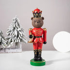 Resin Bear Nutcracker Statue Christmas Soldier Figurines Living Room Decoration Gift