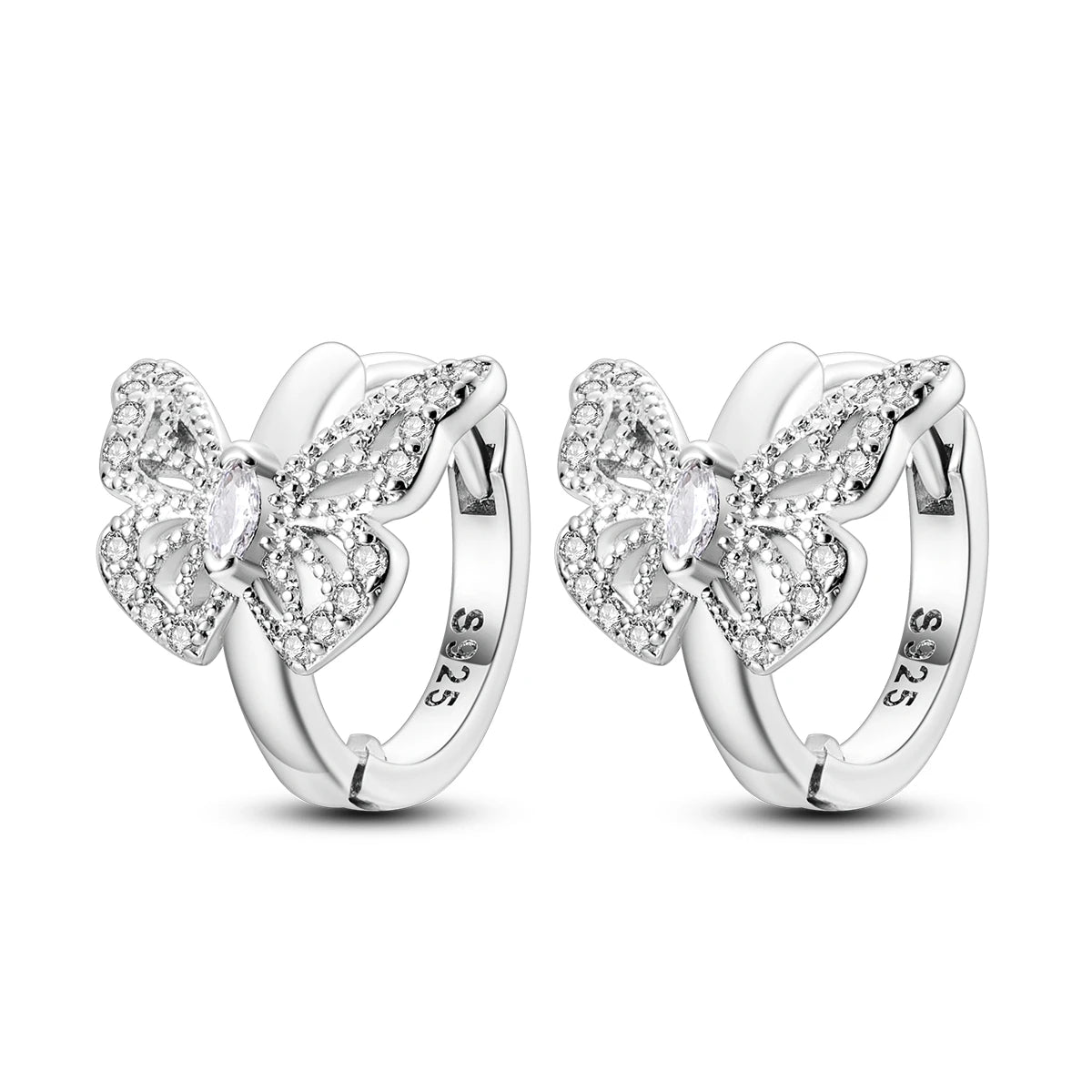 925 Sterling Silver Exquisite Dragonfly Versatile Hoop Earrings Fine Jewellery