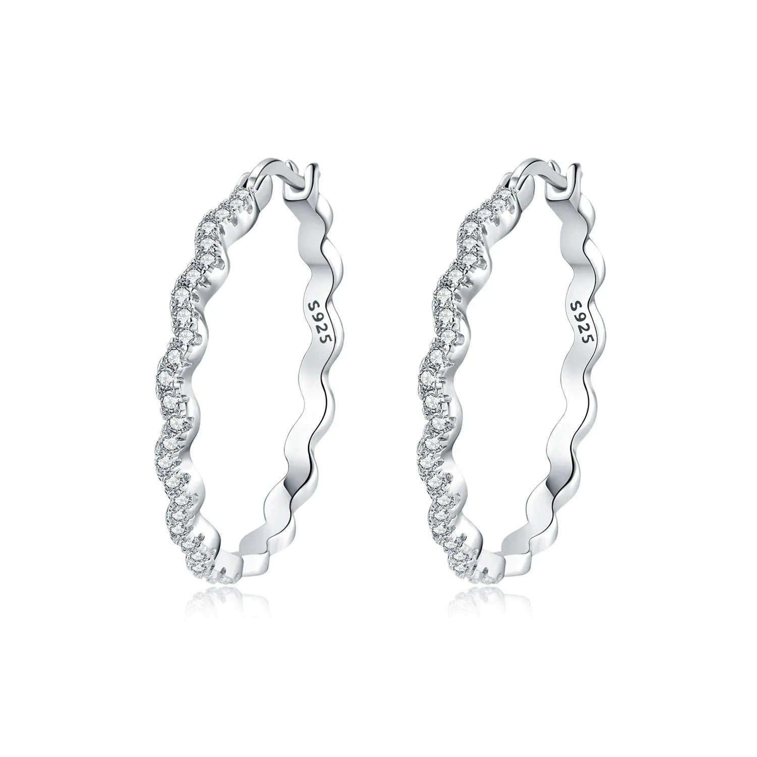 925 Sterling Silver Minimalist Designed Hoop Earrings Fine Birthday Gift