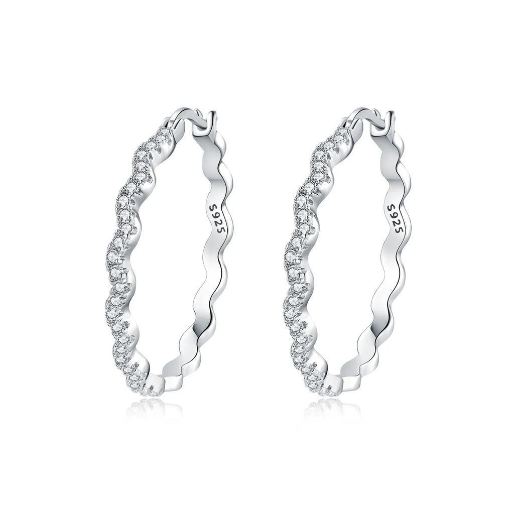925 Sterling Silver U-shaped Simple Versatile Hoop Earrings Jewellery Gift