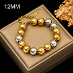 Metal Beads Heart Stainless Steel Bracelet Bangle Gold Colour Gift
