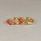 2023 Simple Stainless Steel Round Hoop Earring Colourful Zircon