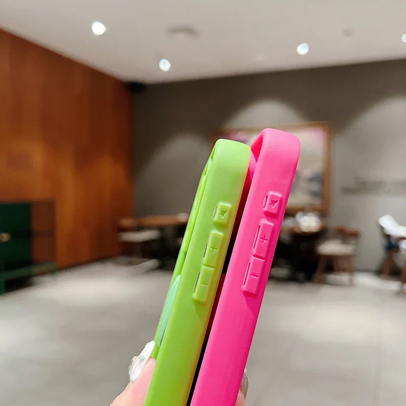 3D Love Heart Pink Matte Case for iPhone 17 16 15 14 13 12 11 Pro Max Plus