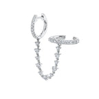 2022 Stainless Steel Zircon Square Chain Hoop Earrings Small Pendant