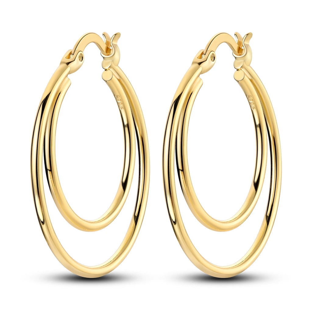925 Sterling Silver Multi Circle Minimalist Hoop Earrings Birthday Jewellery