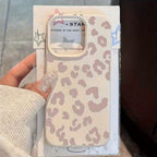 Pink Leopard Print Lychee Case for iPhone 17 16 15 14 13 Pro Max