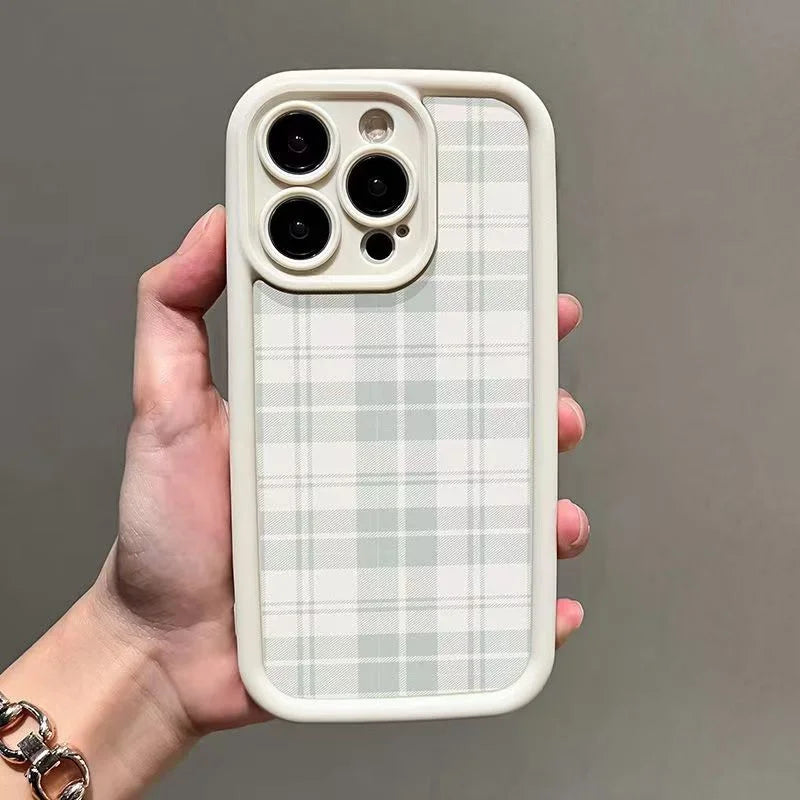 Retro Checkered Soft Case for Samsung Galaxy S25 S24 S23 S22 Ultra FE A55