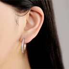 925 Sterling Silver U-shaped Simple Versatile Hoop Earrings Jewellery Gift