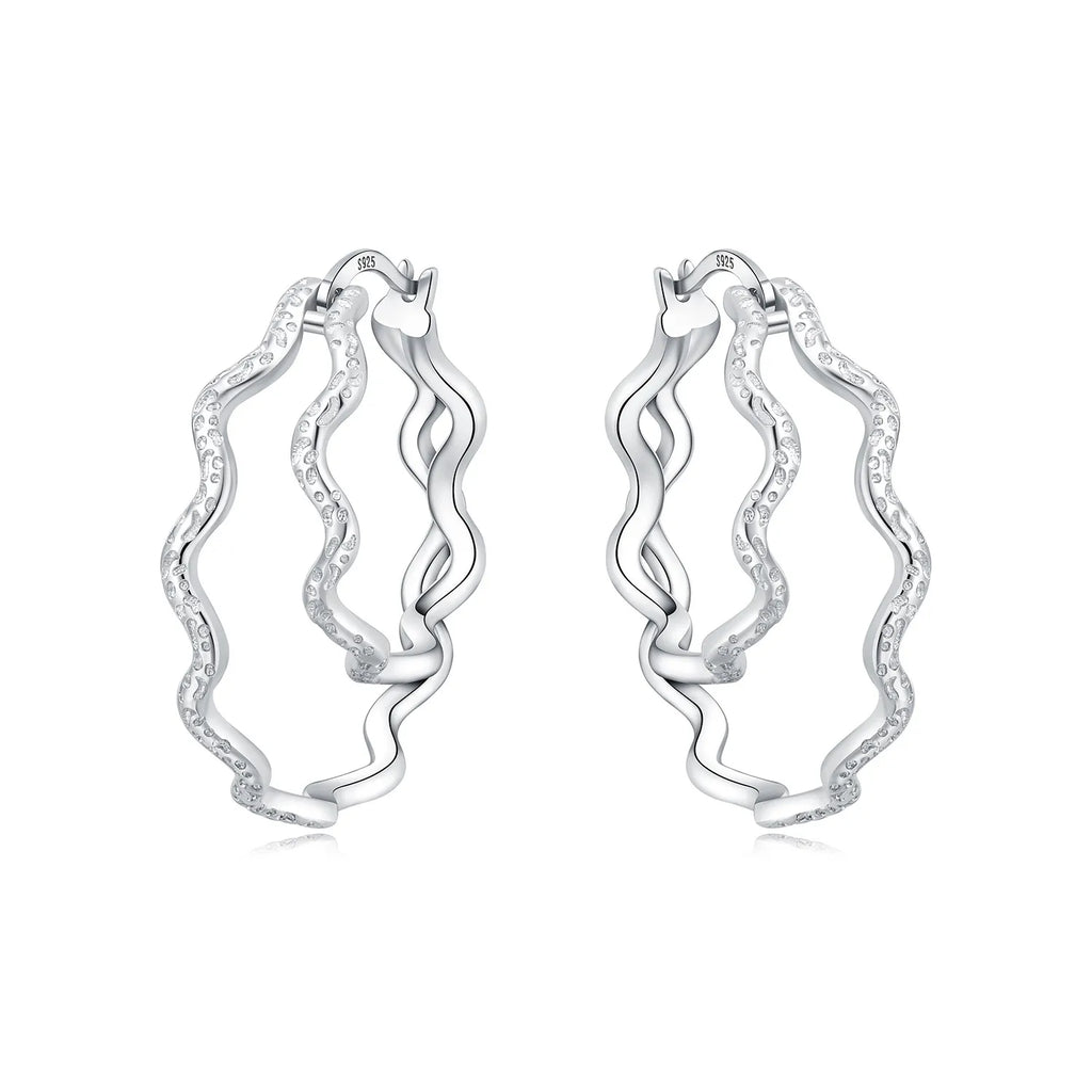 925 Sterling Silver U-shaped Simple Versatile Hoop Earrings Jewellery Gift