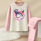 Sanrio Hello Kitty and Kuromi Girls Autumn Winter Pyjamas Soft Home Wear