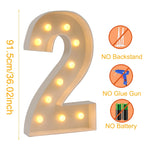 91.5cm Giant LED Light Birthday Number - 1st Birthday, Anniversary, Wedding Decor