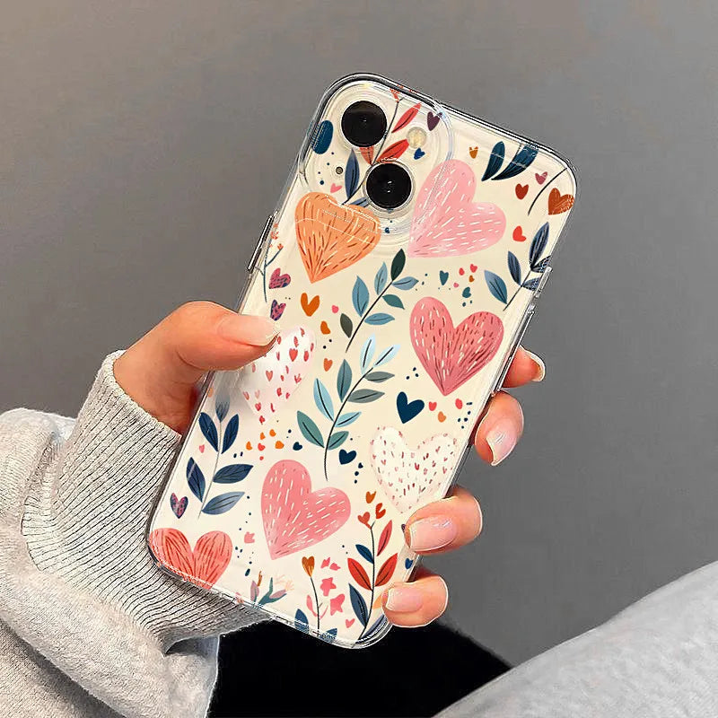 Love Heart Leaves Moon Case for Redmi Note 14 13 12 11 Pro Plus 12S 13C 14C