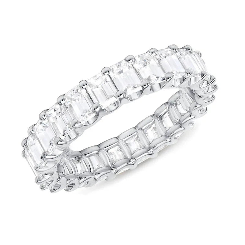 925 Sterling Silver Gorgeous Promised Ring Love Wedding Jewellery Full Paved Square Zircon