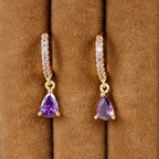 New Design Stainless Steel Small Hoop Earring Colourful Zirconia