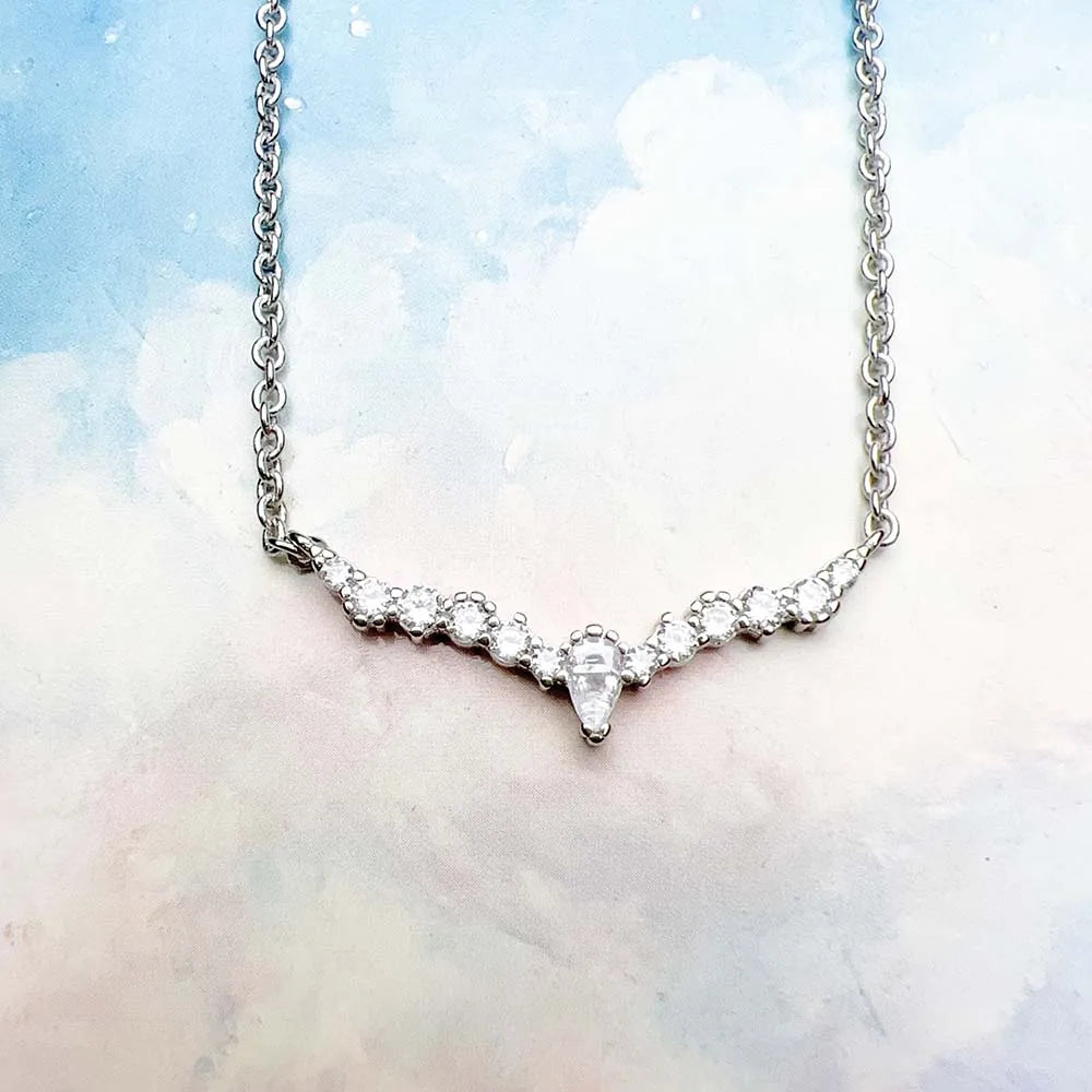 Water Drop Necklace & Earrings Set Ice Crystals 925 Sterling Silver Gift