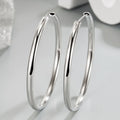 925 Sterling Silver 3mm Thick Hoop Earrings Women 3.5/5/6cm Luxury Jewellery