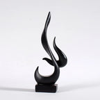 23cm Abstract Fire Sculpture Gold Flame Resin Ornament Modern Pop Art Shelf Decoration