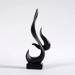 23cm Abstract Fire Sculpture Gold Flame Resin Ornament Modern Pop Art Shelf Decoration