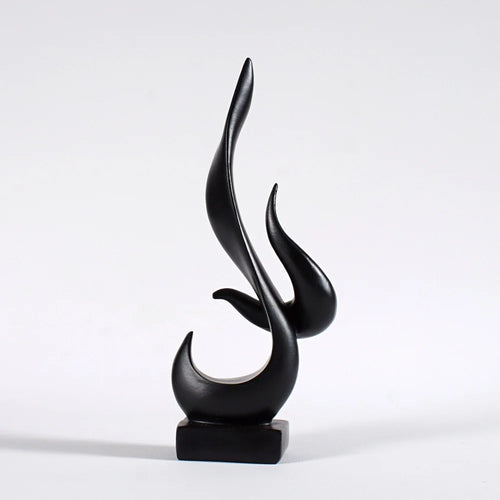 23cm Abstract Fire Sculpture Gold Flame Resin Ornament Modern Pop Art Shelf Decoration