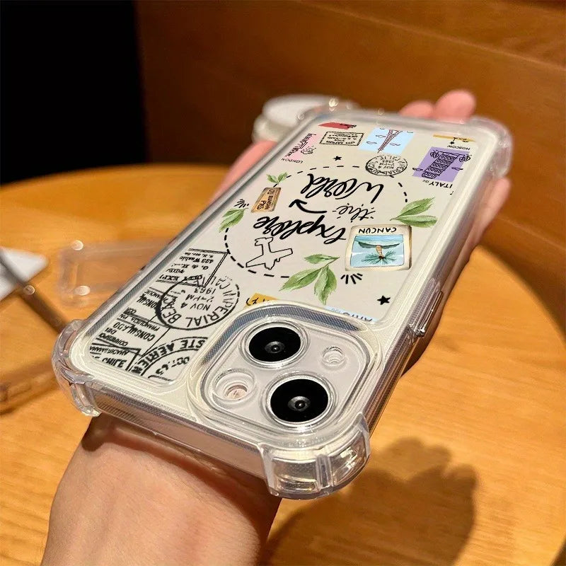 World Travel Clear Case for iPhone 16 15 14 13 12 11 Pro Max SE