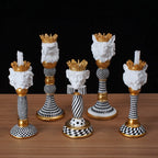 Animal Head Candlestick Resin Holder Horse Eagle Bulldog Monkey Lion Wolf Figurines