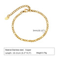 Waterproof Stainless Steel Chain Bracelets For Women , Gold Plated Fashion Stackable Link Bracelet Gifts