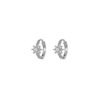 New Stainless Steel Zircon Star Cross Hoop Earring Gold y2k Crown