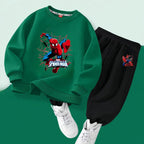 Kids Spiderman Pullover & Long Pants Two Piece Suit Children's Sweatsuit