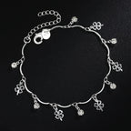 Lucky Clover Leaf Zircon Chain Bracelet 925 Sterling Silver Wedding Party