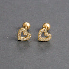 Fashion Stainless Steel Zircon Chain Hoop Earrings Helix Tragus
