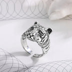 925 Sterling Silver Tiger Adjustable Ring Engagement Female Jewellery Accessory