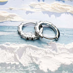 White Zircon Creole Hinged Hoop Earrings 925 Sterling Silver Gift