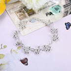Charm Beads Chain Bracelet 925 Sterling Silver Women Wedding Gorgeous Jewelry