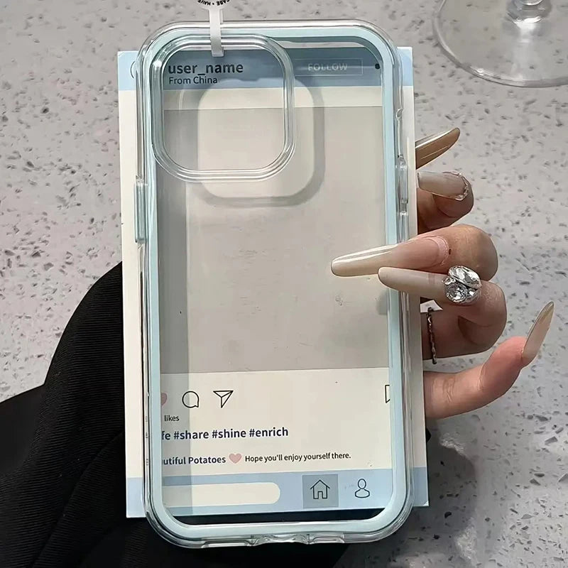 Luxury Clear Colour Frame Case for iPhone 17 16 15 14 13 12 Pro