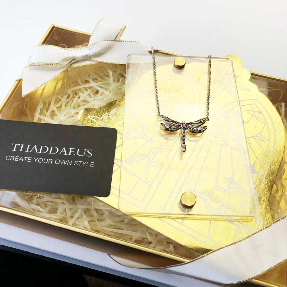 Playful Dragonfly Necklace Link Chain 925 Sterling Silver Bohemia Jewelry