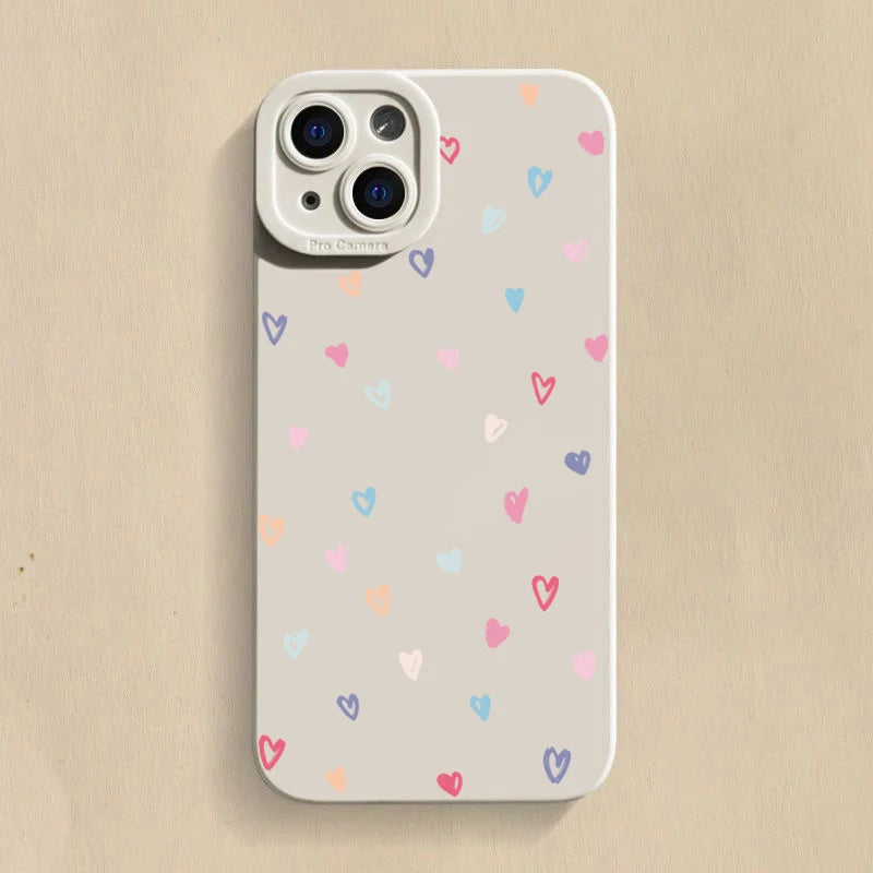 Small Love Heart Shockproof Case for iPhone 17 16 15 14 Pro Max