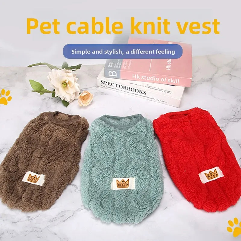 Winter Plush Dog Tank Top Double Sided Fleece Vest for Small Medium Dogs Cats
