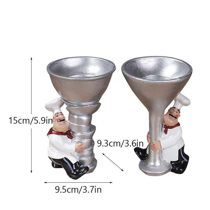 Chef Figure Collections Paper Holder Sculpture Dinner Table Kitchen Decoration