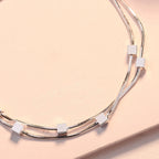 Classic Square Chain Bracelet 925 Sterling Silver Women Wedding Jewellery