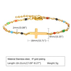 316L Stainless Steel Cross Bracelet for Women, Fashion Adjustable Chain Religious Christian Jewelry
