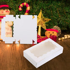 30 Pieces Kraft Bakery Box with Clear Window Cookie Box Bakery Candy Box for Pastry Biscuit Macaron Pie Candy Donuts