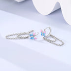 925 Sterling Silver Tassel Zircon Ear Studs Sparkling Hoop Earrings Gift
