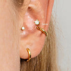 2PCS Trendy Stainless Steel 2/3/4/5mm Zircon Sparkling Stud Earrings